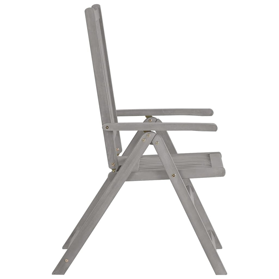 Tuinstoelen Verstelbaar Met Kussens Acaciahout Grijs 8