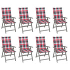 Garden Chairs Adjustable With Cushions Acacia Wood Grey 8