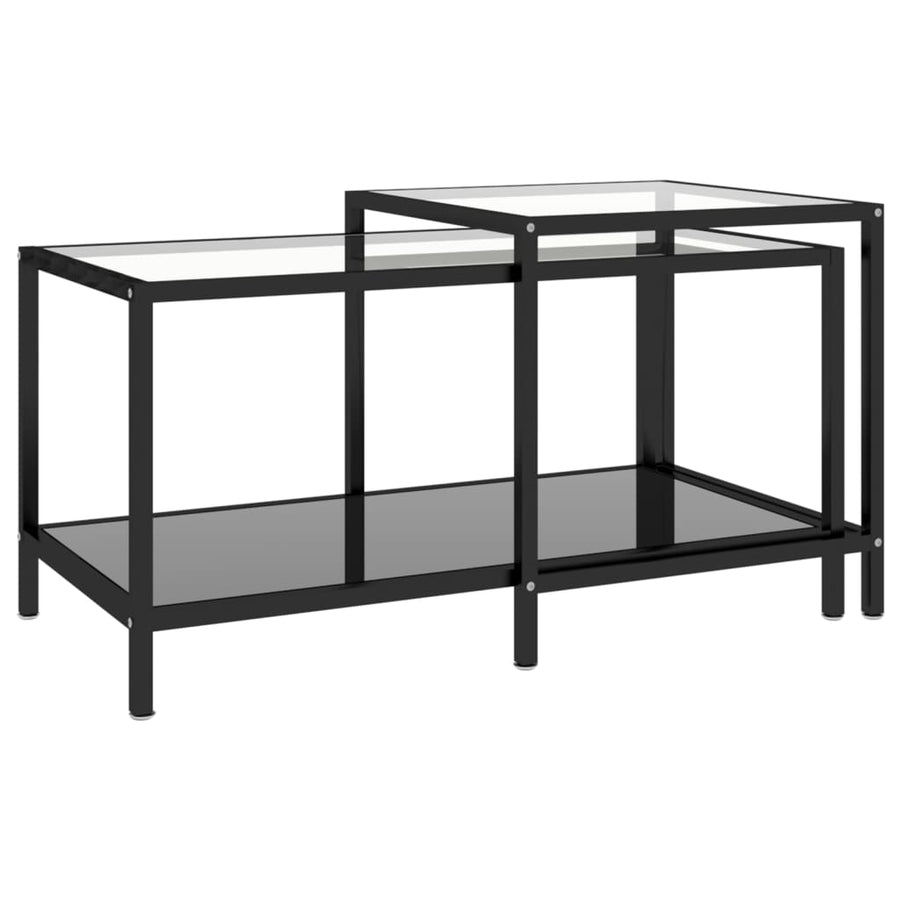 -Delige Salontafelset Gehard Glas Transparant en zwart