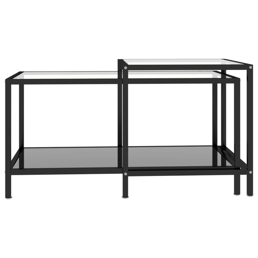 -Delige Salontafelset Gehard Glas Transparant en zwart