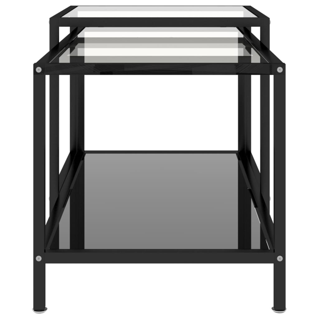 -Delige Salontafelset Gehard Glas Transparant en zwart
