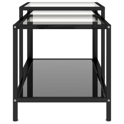 -Delige Salontafelset Gehard Glas Transparant en zwart