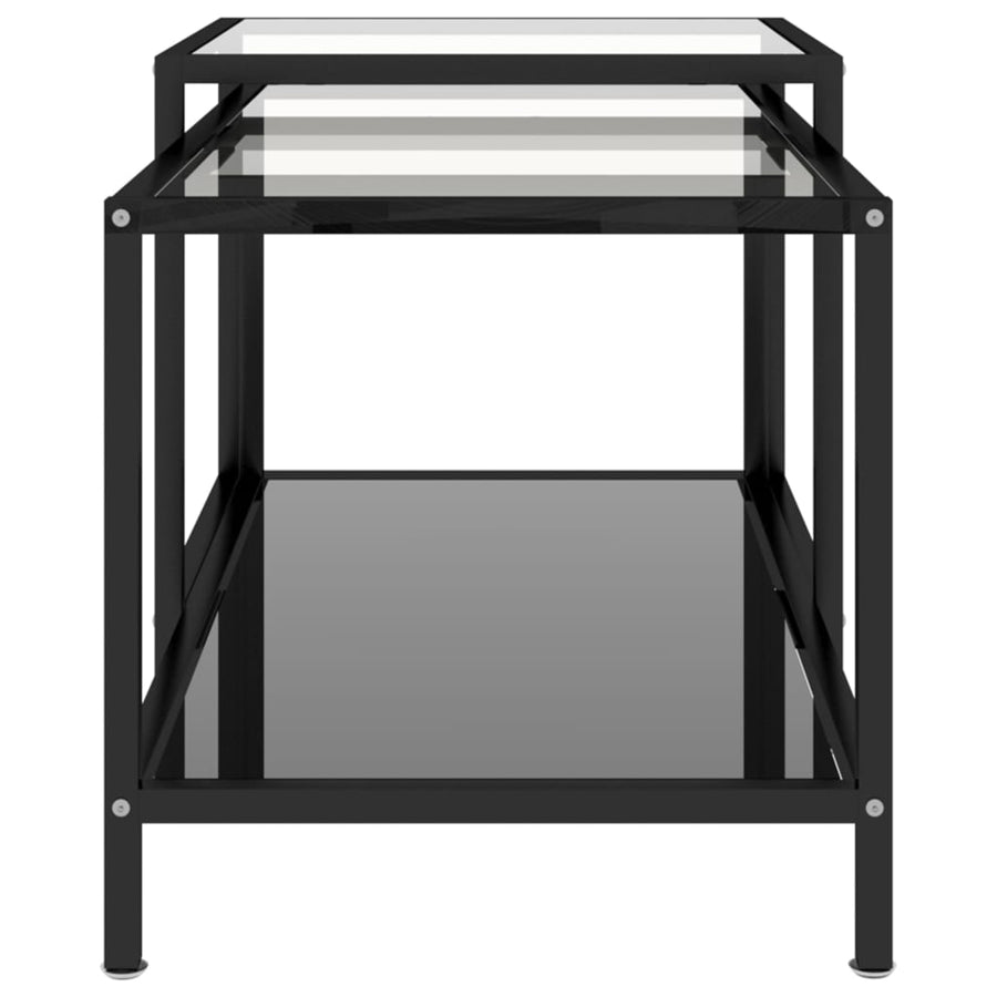 -Delige Salontafelset Gehard Glas Transparant en zwart