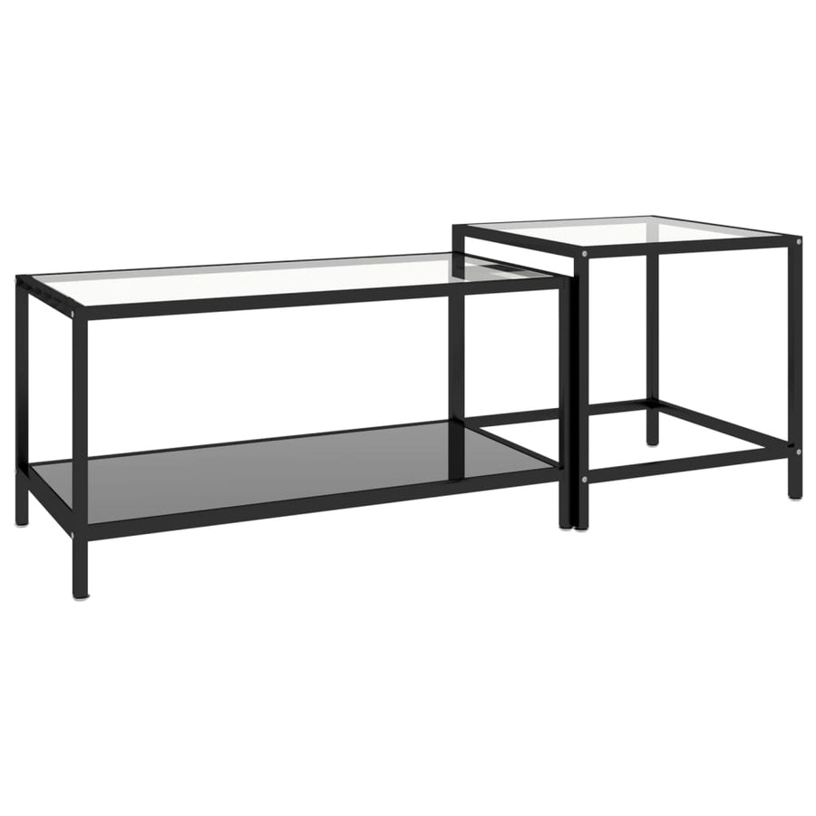 -Delige Salontafelset Gehard Glas Transparant en zwart