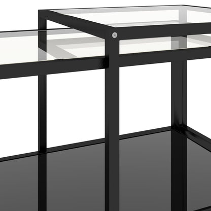 -Delige Salontafelset Gehard Glas Transparant en zwart