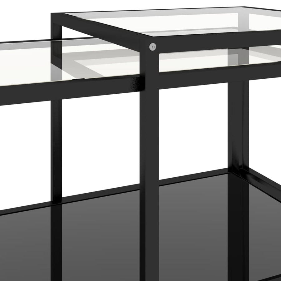 -Delige Salontafelset Gehard Glas Transparant en zwart