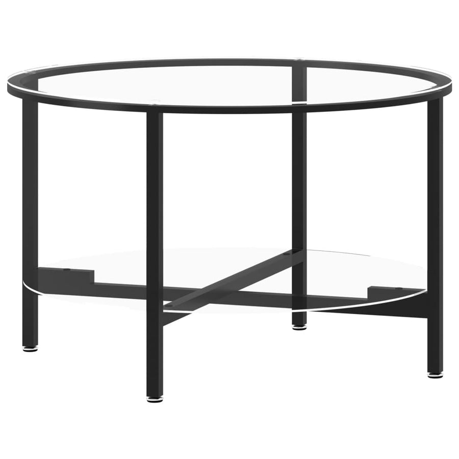 Salontafel 70 Cm Gehard Glas Zwart En Transparant Doorzichtig