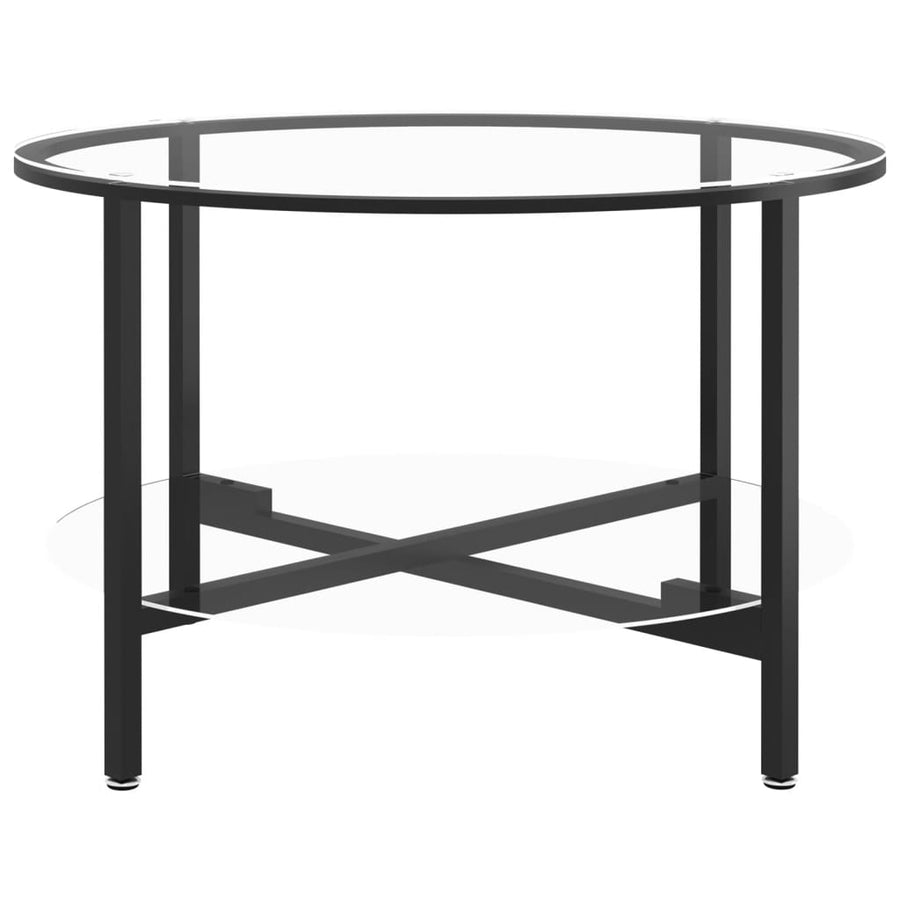 Salontafel 70 Cm Gehard Glas Zwart En Transparant Doorzichtig
