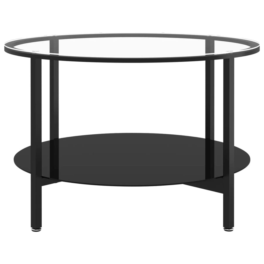 Salontafel 70 Cm Gehard Glas Zwart en transparant