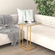 Computer side table 50x35x65 cm tempered glass transparent