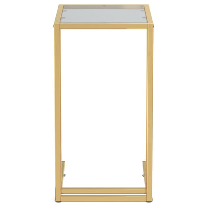 Computer Bijzettafel 50X35X65 Cm Gehard Glas Goud en zwart