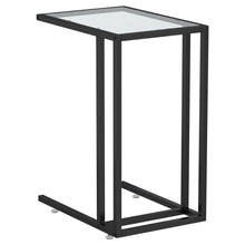 Computer Bijzettafel 50X35X65 Cm Gehard Glas Zwart en transparant