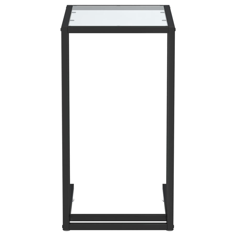 Computer Bijzettafel 50X35X65 Cm Gehard Glas Zwart en transparant