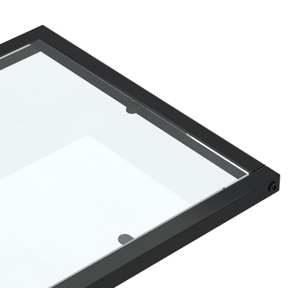 Computer Bijzettafel 50X35X65 Cm Gehard Glas Zwart en transparant