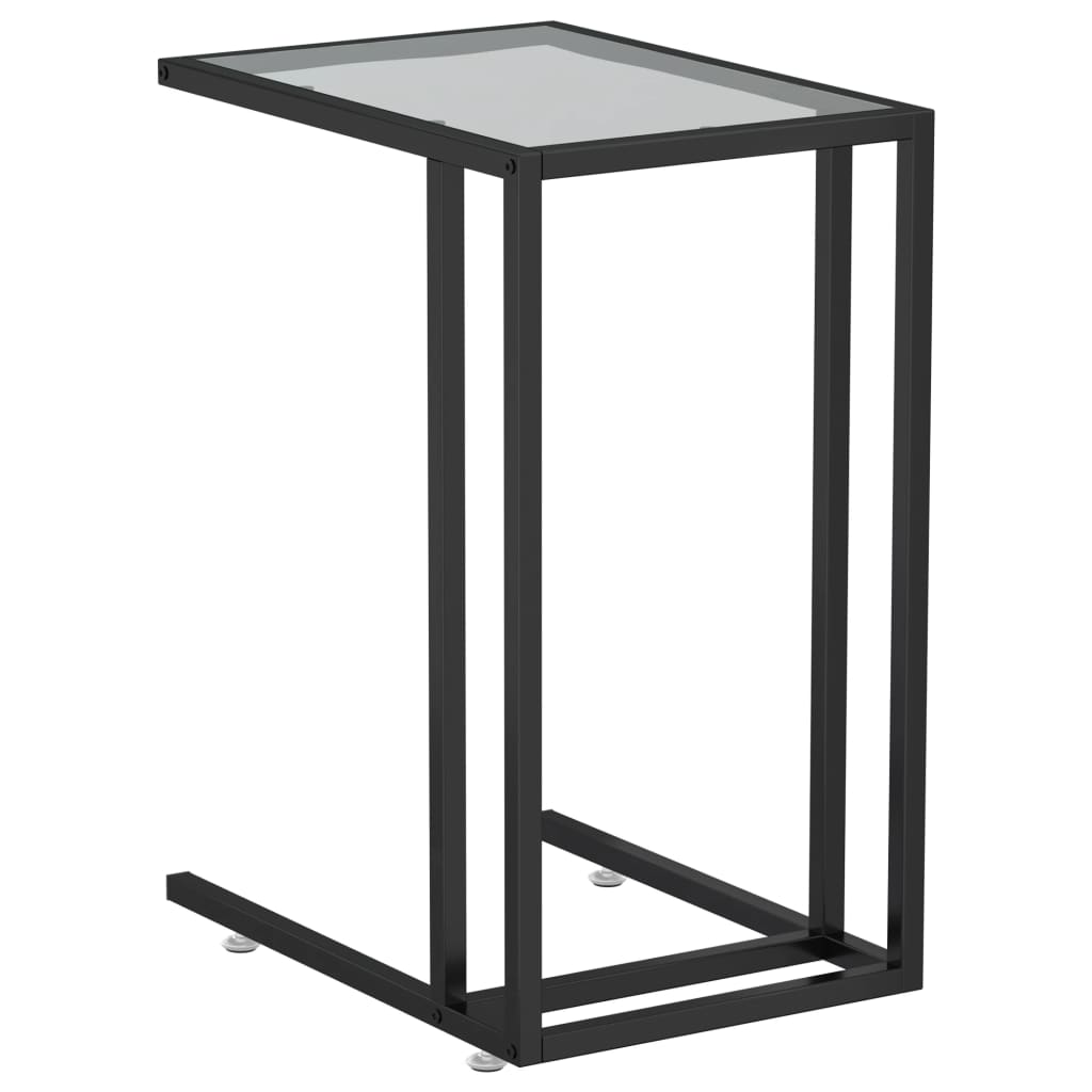 Computer Bijzettafel 50X35X65 Cm Gehard Glas Zwart