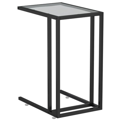 Computer Bijzettafel 50X35X65 Cm Gehard Glas Zwart
