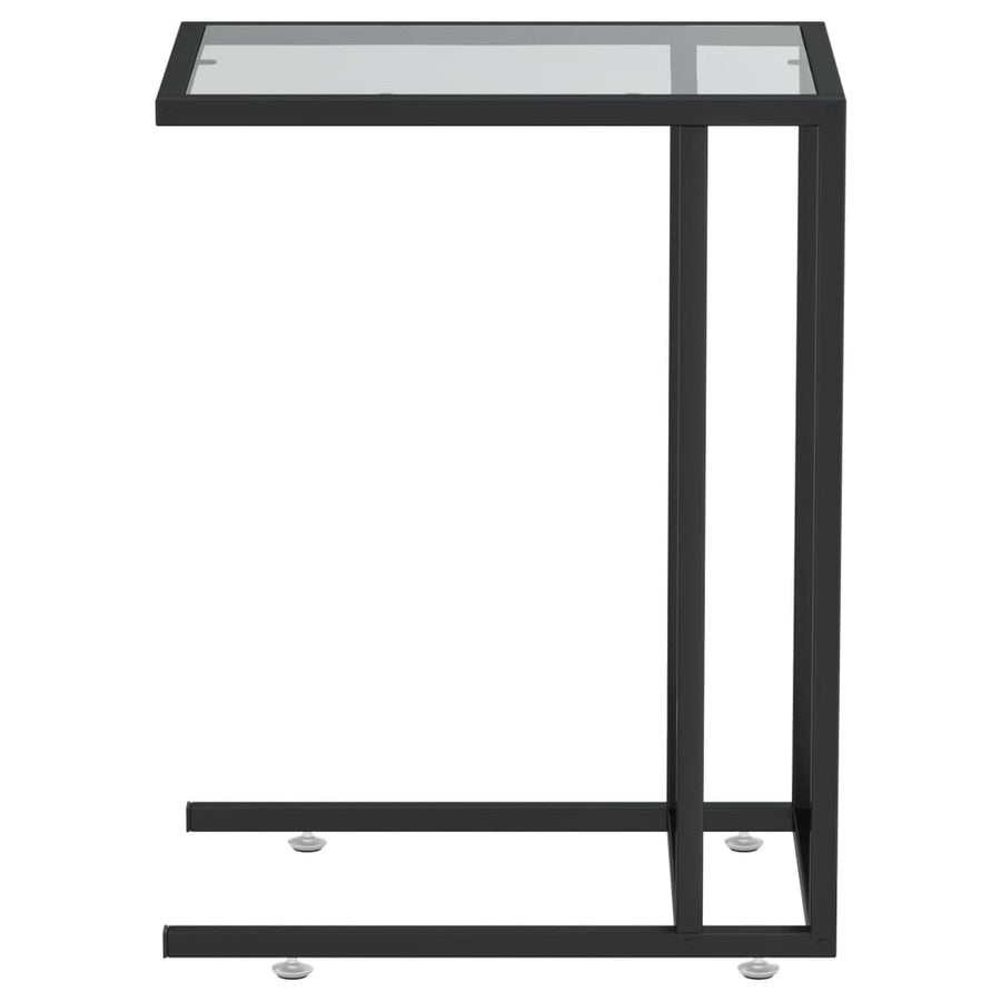 Computer Bijzettafel 50X35X65 Cm Gehard Glas Zwart