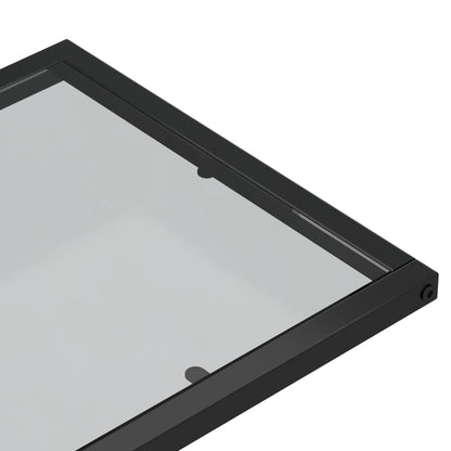 Computer Bijzettafel 50X35X65 Cm Gehard Glas Zwart