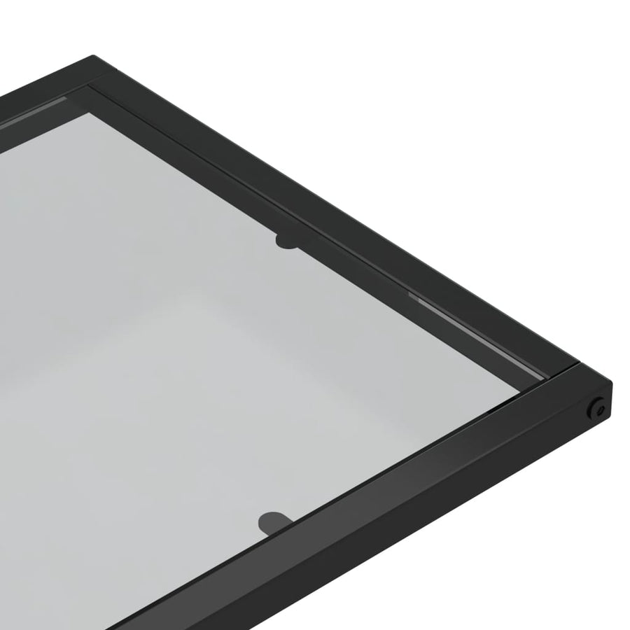 Computer Bijzettafel 50X35X65 Cm Gehard Glas Zwart