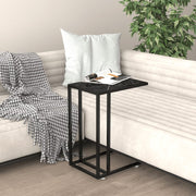Computer side table 50x35x65 cm tempered glass black marble look