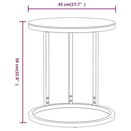 Bijzettafel 45 Cm Gehard Glas Kleurig En Goud en transparant