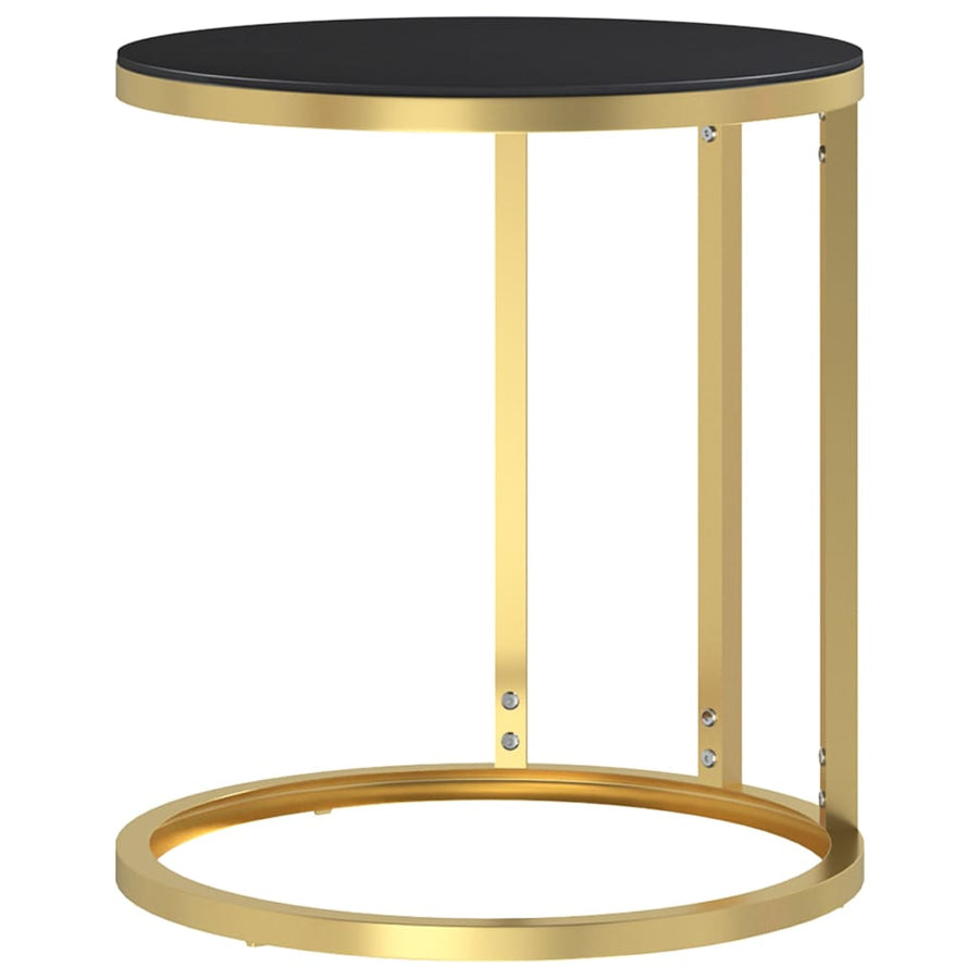 Bijzettafel 45 Cm Gehard Glas Kleurig En 1 Goud en zwart