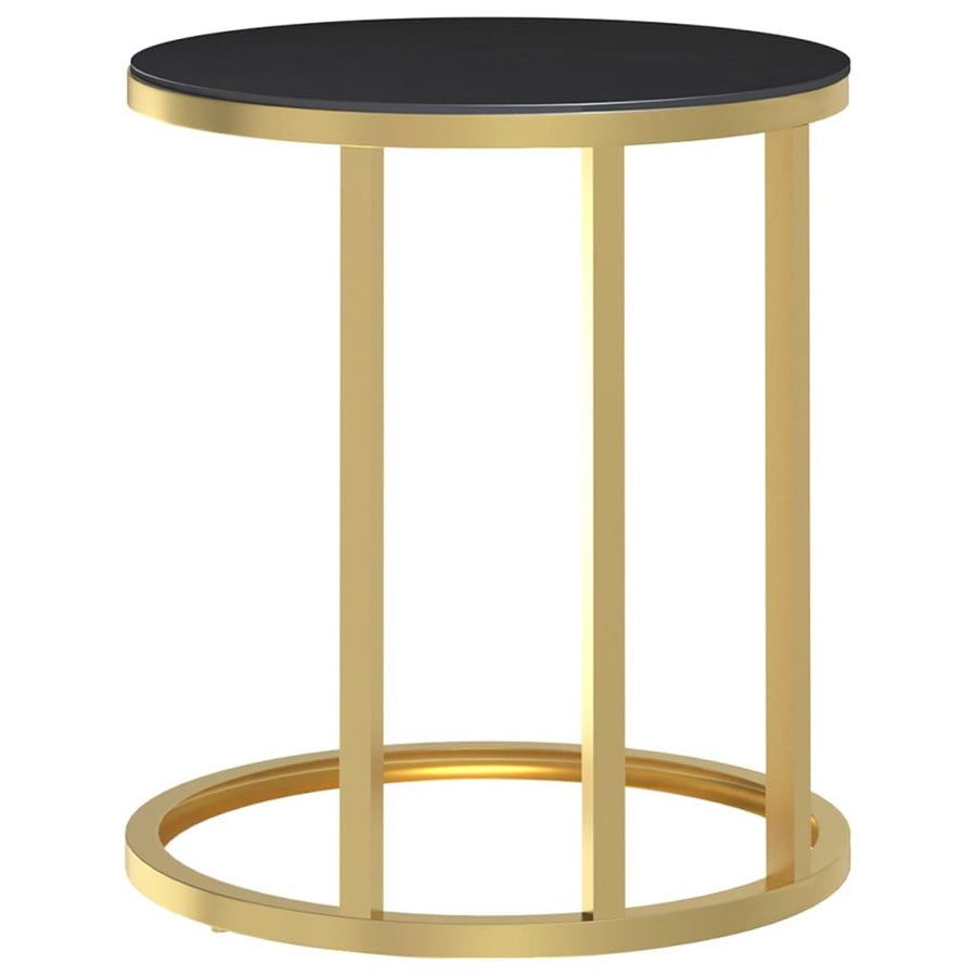 Bijzettafel 45 Cm Gehard Glas Kleurig En 1 Goud en zwart