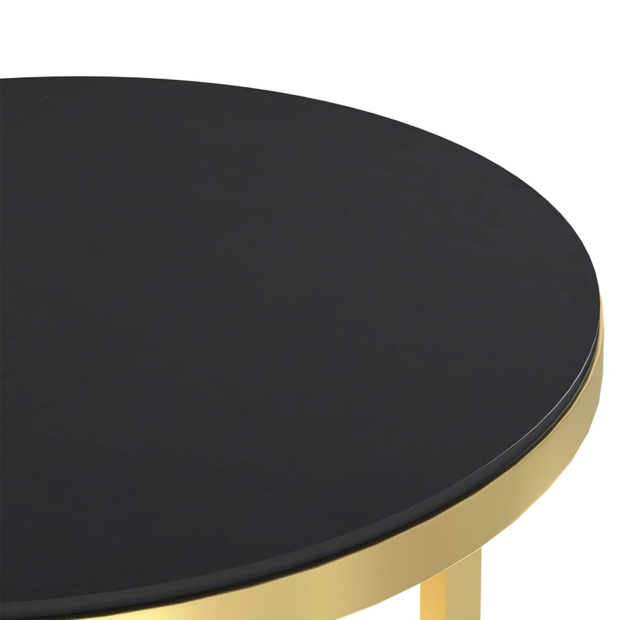 Bijzettafel 45 Cm Gehard Glas Kleurig En 1 Goud en zwart