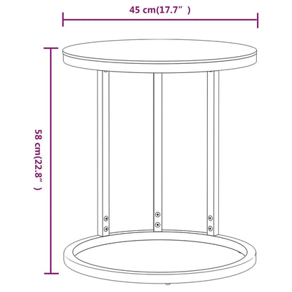 Bijzettafel 45 Cm Gehard Glas Kleurig En 1 Goud en zwart