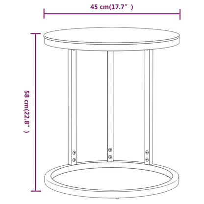 Bijzettafel 45 Cm Gehard Glas Kleurig En Goud en zwartmarmer