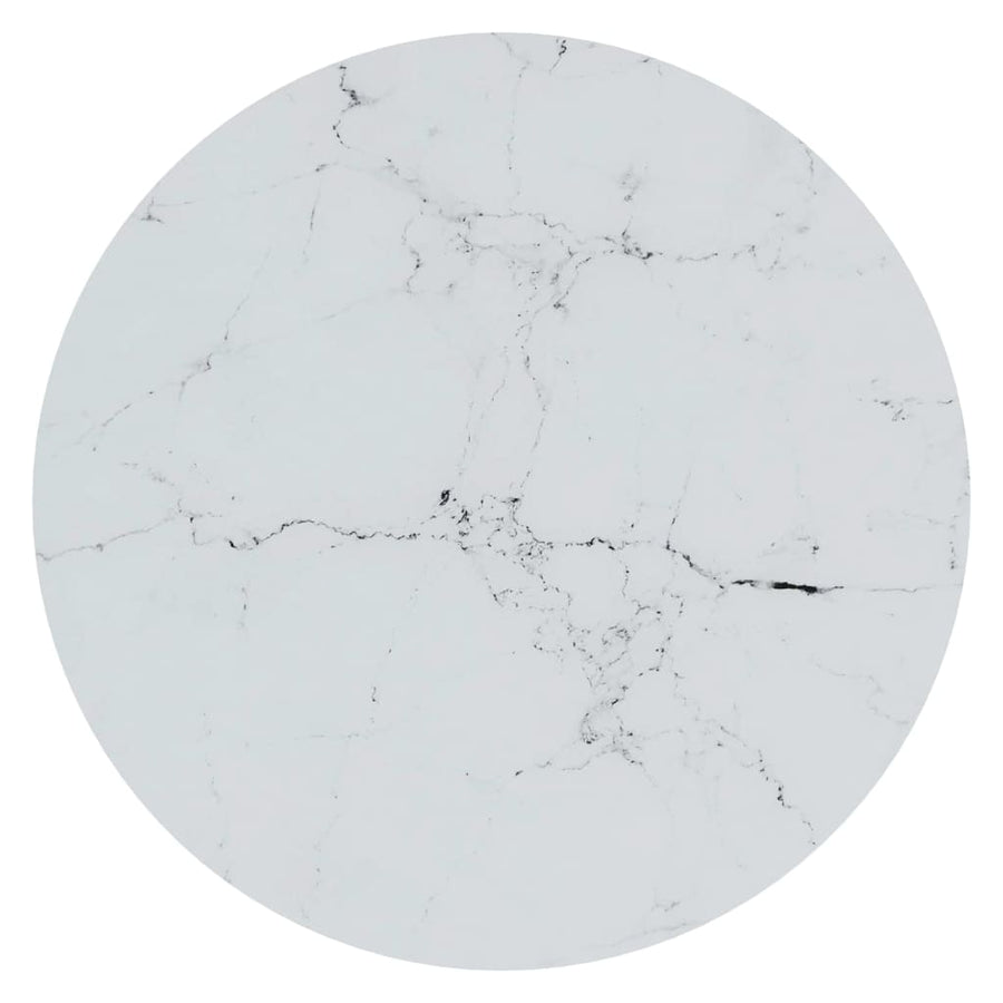 Bijzettafel 45 Cm Gehard Glas Kleurig En Goud en witmarmer