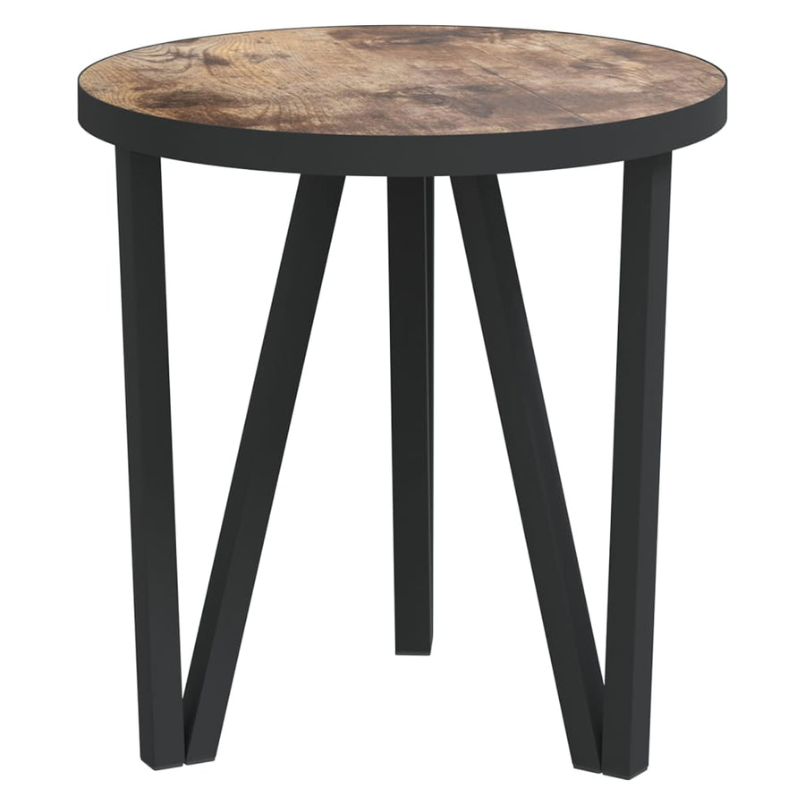 Salontafel Ø35 Cm Mdf Zwart en geel