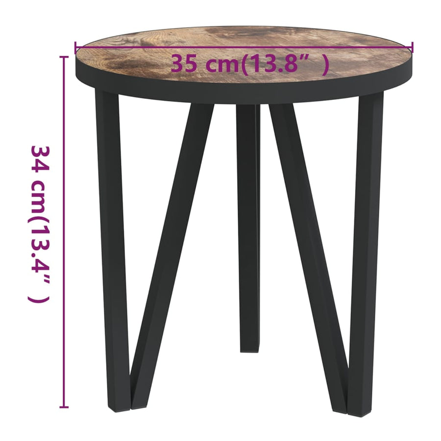 Salontafel Ø35 Cm Mdf Zwart en geel