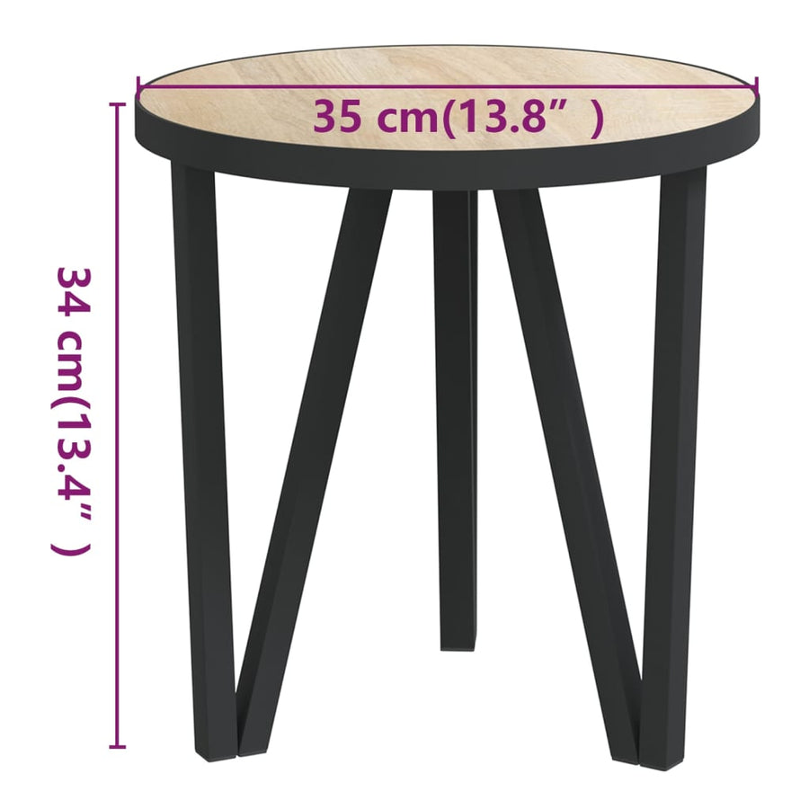 Salontafel Ø35 Cm Mdf Kleurig Sonoma eiken