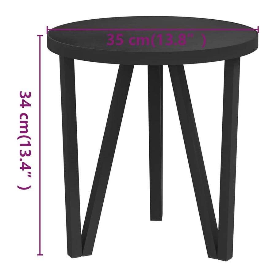 Salontafel Ø35 Cm Mdf Zwart