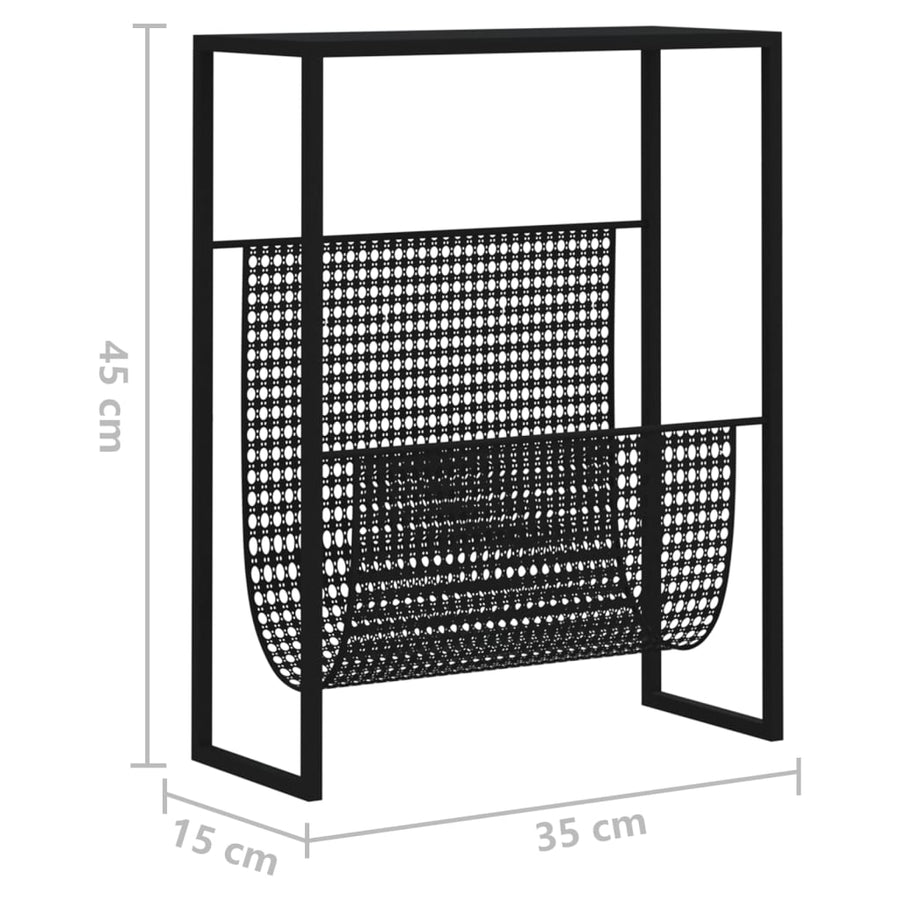 Tijdschriftenrek 35X5X45 Cm Staal Zwart