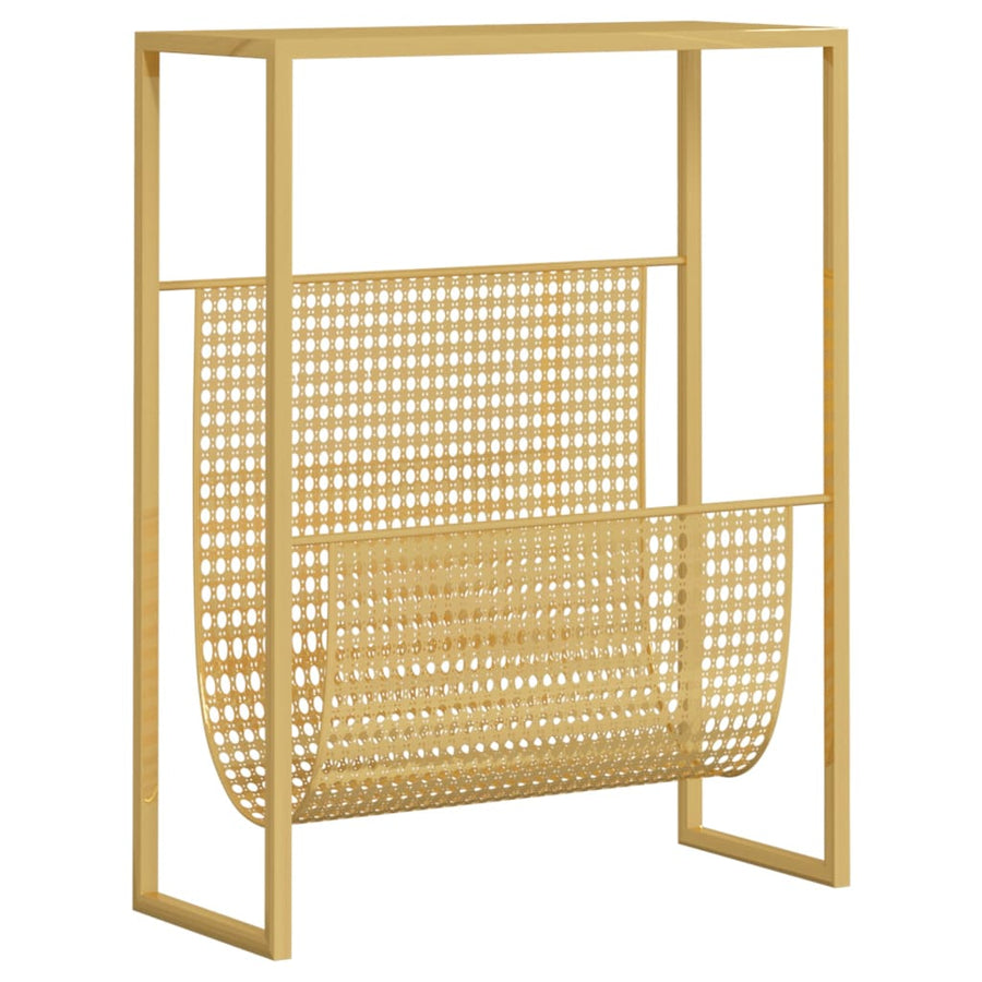Tijdschriftenrek 35X5X45 Cm Staal Kleurig Goud