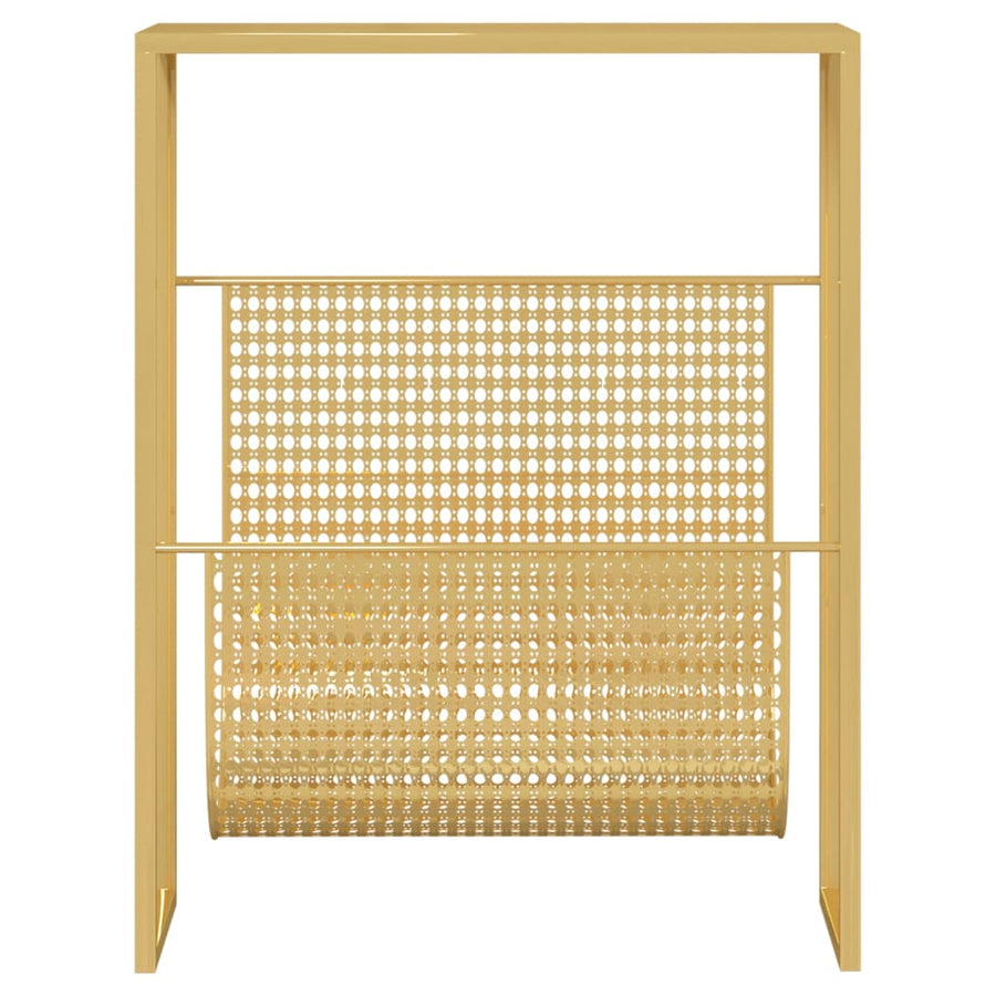 Tijdschriftenrek 35X5X45 Cm Staal Kleurig Goud