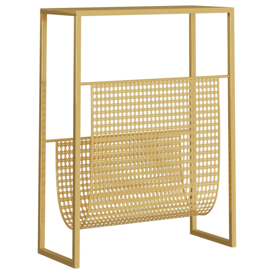 Tijdschriftenrek 35X5X45 Cm Staal Kleurig Goud