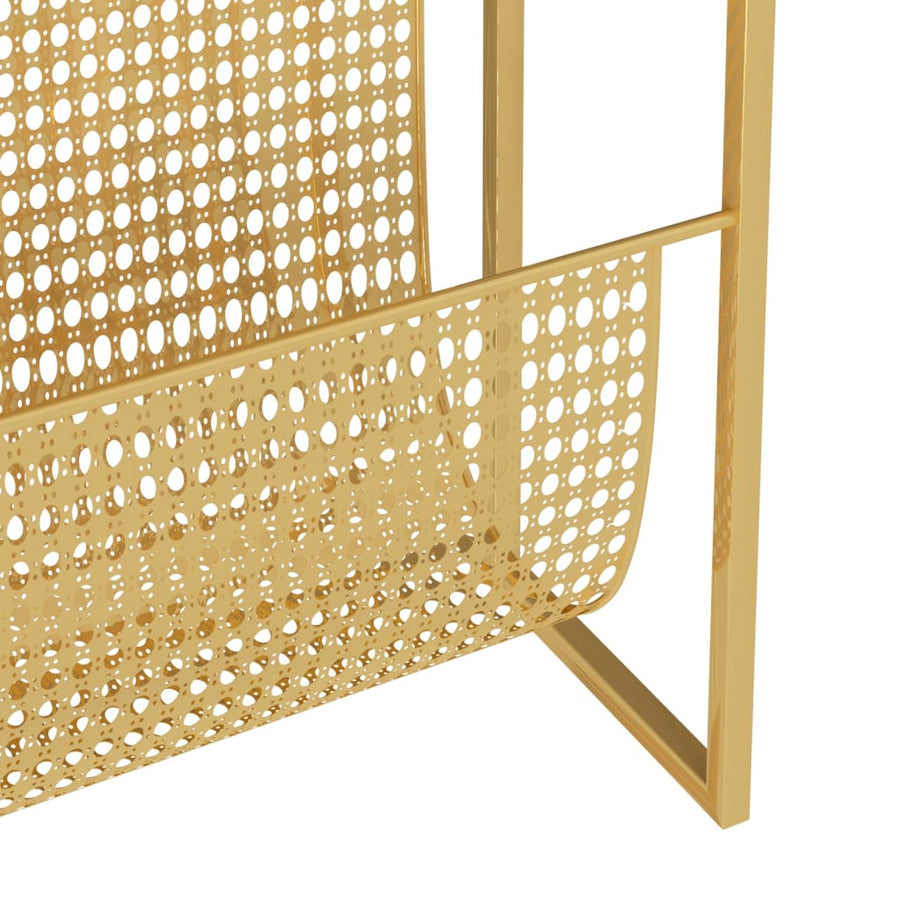 Tijdschriftenrek 35X5X45 Cm Staal Kleurig Goud