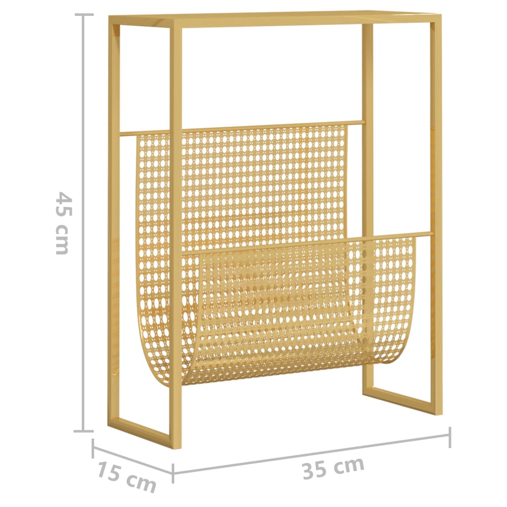 Tijdschriftenrek 35X5X45 Cm Staal Kleurig Goud