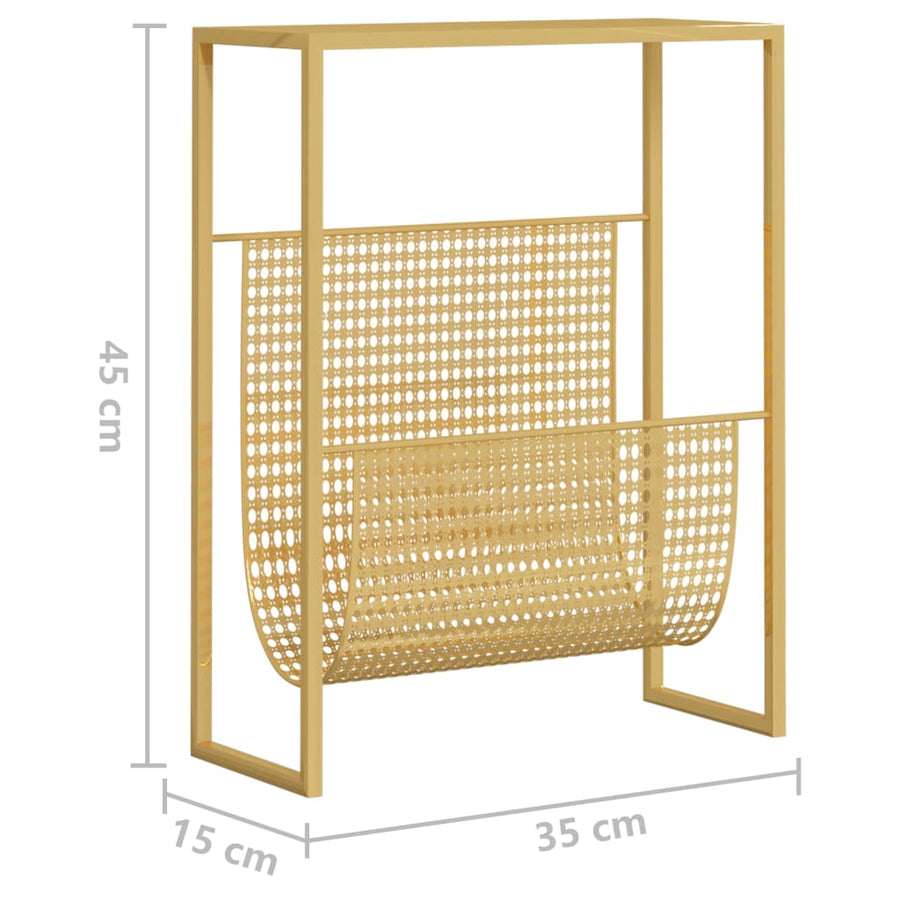 Tijdschriftenrek 35X5X45 Cm Staal Kleurig Goud
