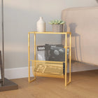 Magazine rack 35x15x45 cm steel gold-colored