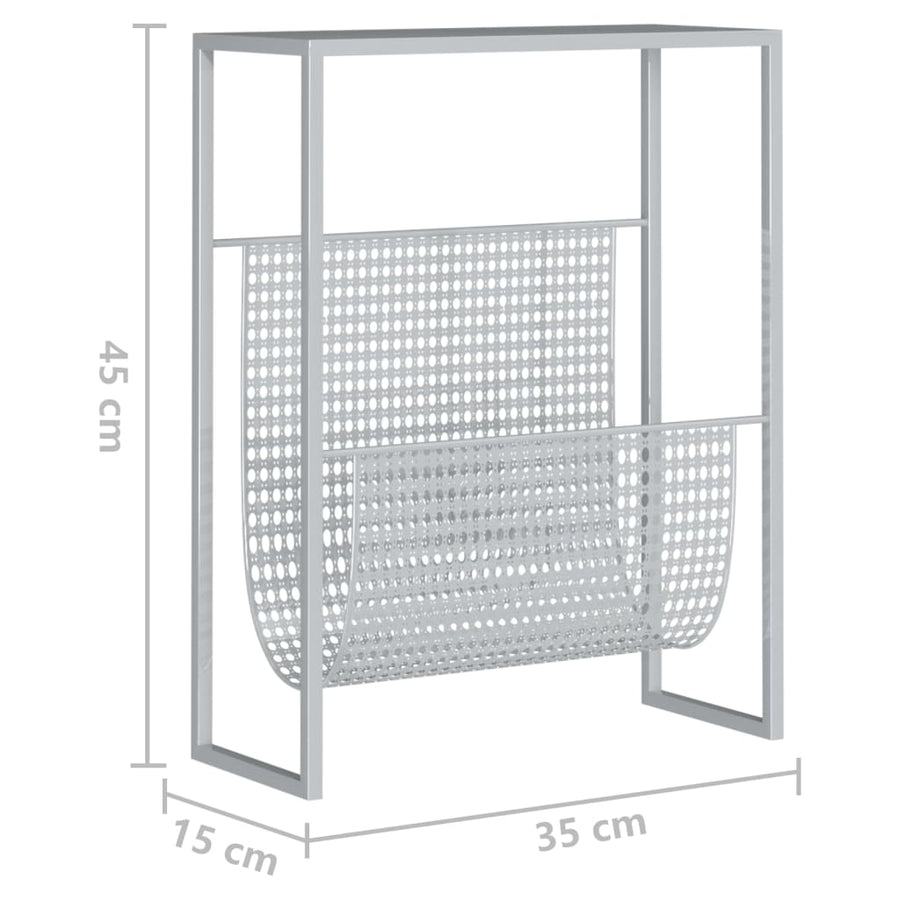 Tijdschriftenrek 35X5X45 Cm Staal Kleurig Zilver