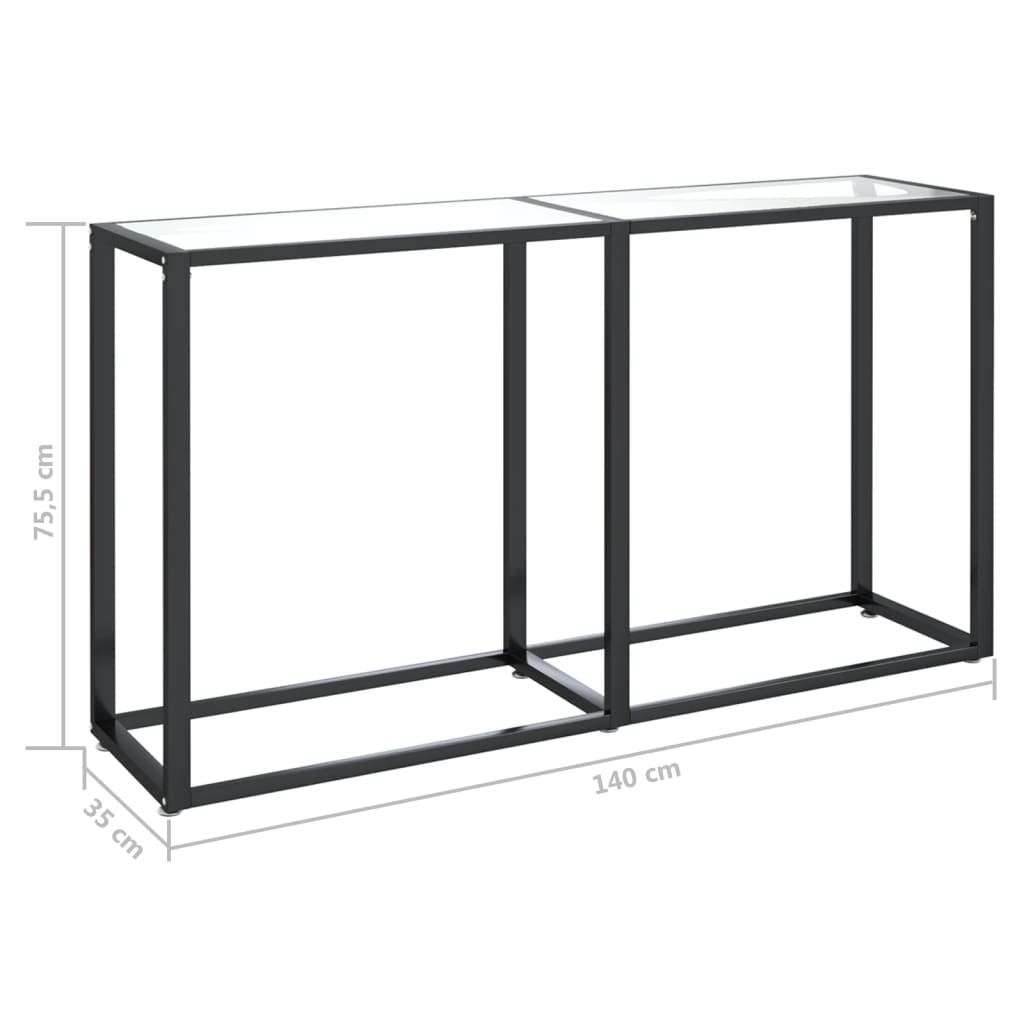 Wandtafel 40X35X75,5 Cm Gehard Glas Transparant 140 x 35 x 75.5 cm Doorzichtig