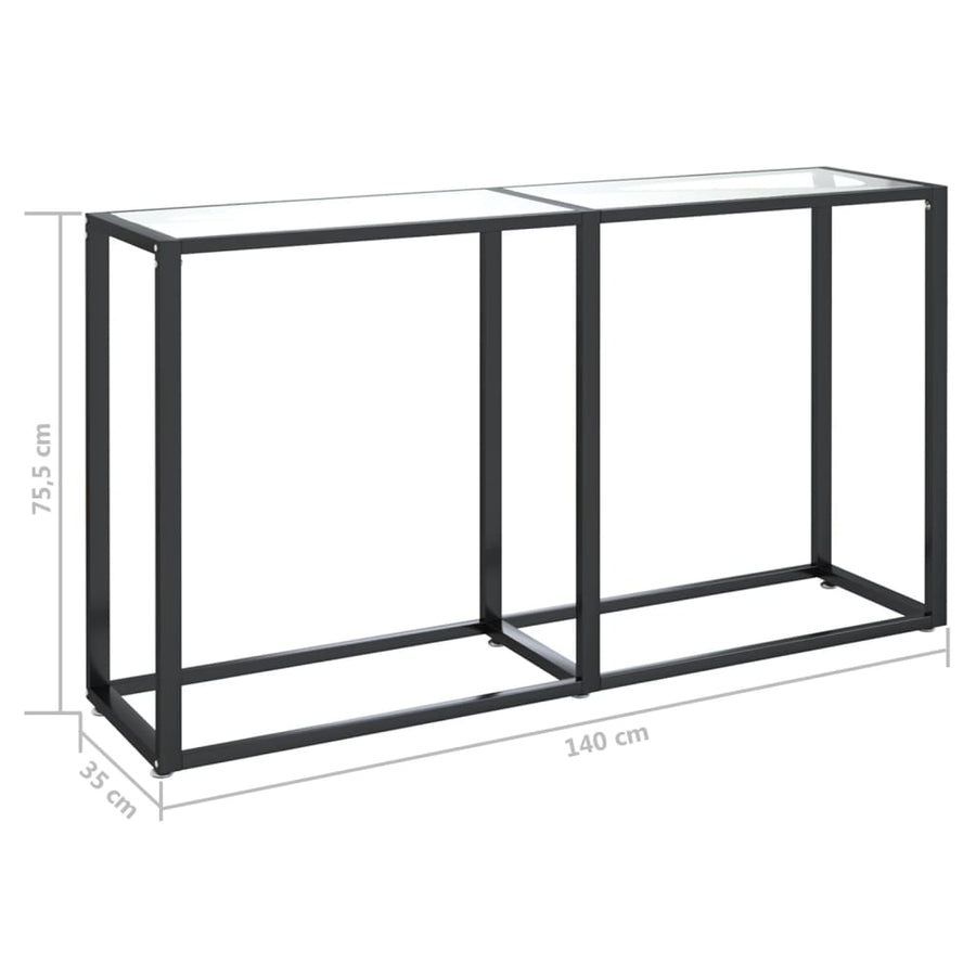 Wandtafel 40X35X75,5 Cm Gehard Glas Transparant 140 x 35 x 75.5 cm Doorzichtig