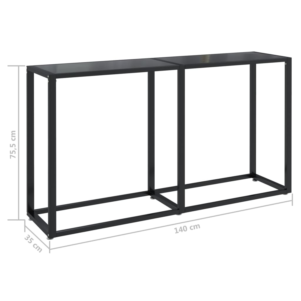Wandtafel 40X35X75,5 Cm Gehard Glas 140 x 35 x 75.5 cm Zwart