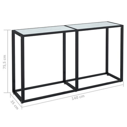 Wandtafel 40X35X75,5 Cm Gehard Glas Witmarmerkleurig 140 x 35 x 75.5 cm Wit marmer