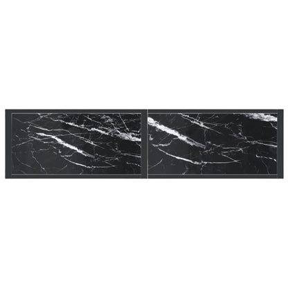 Wandtafel 40X35X75,5 Cm Gehard Glas Zwartmarmerkleurig 140 x 35 x 75.5 cm Zwart marmer