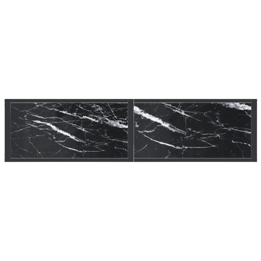 Wandtafel 40X35X75,5 Cm Gehard Glas Zwartmarmerkleurig 140 x 35 x 75.5 cm Zwart marmer